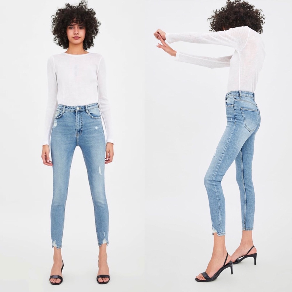 Zara Vintage High Rise Skinny Ankle Length Jeans